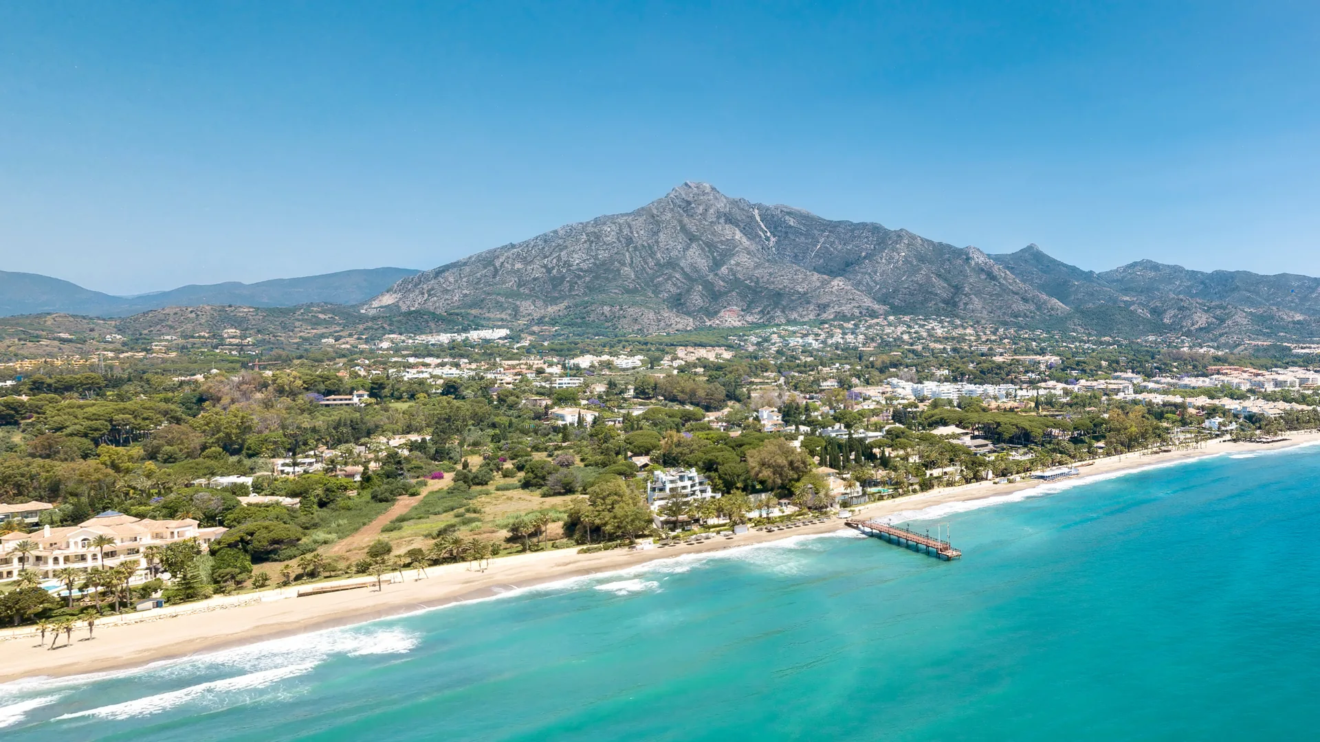The Costa del Sol coastline from above