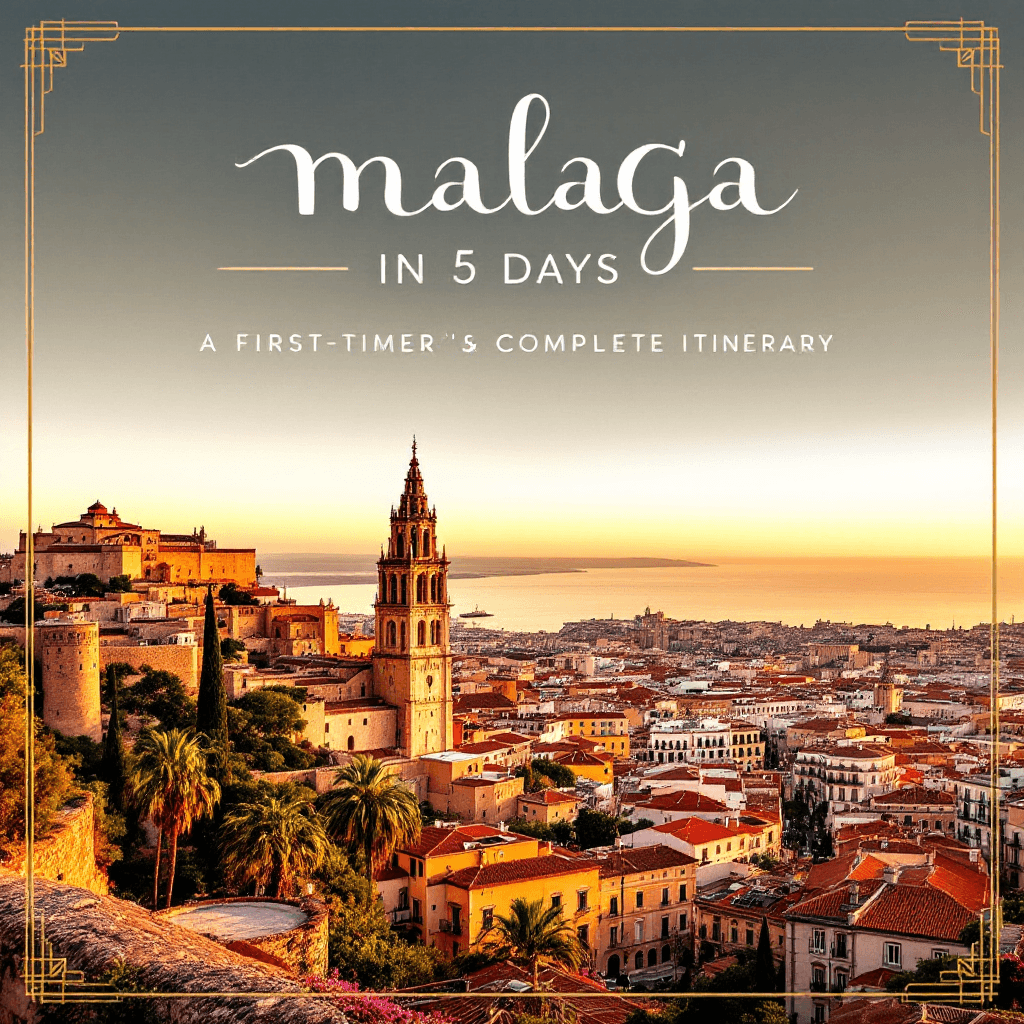 View of Malaga city with Alcazaba fortress and Mediterranean Sea in the background - perfect destination for a 5-day itinerary in southern Spain